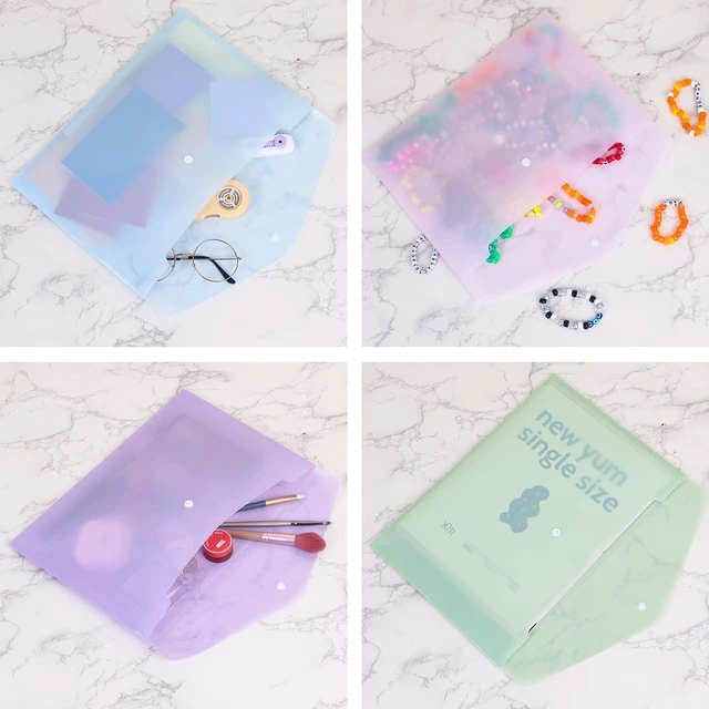 Alt view image 7 of 7 - 28pcs Plastic Envelopes, Plastic Folders for Documents, Poly Folders with Snap Closure, A4 Size, Letter Size, for School and Office Supplies