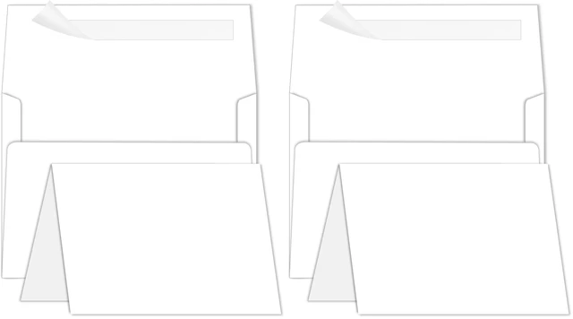 Main image of 200 Pack Blank Cards and Envelopes 5x7 White for Invitations