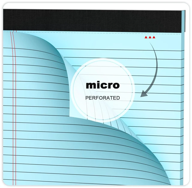 Alt view image 5 of 7 - Legal Pads 8.5 x 11 Wide Ruled - Note Pads 30 Sheets/Pad - 20lb Colored Notepad Paper - Perforated Notepad with Sturdy Back - Pink, Purple, Yellow, Green, Blue, White