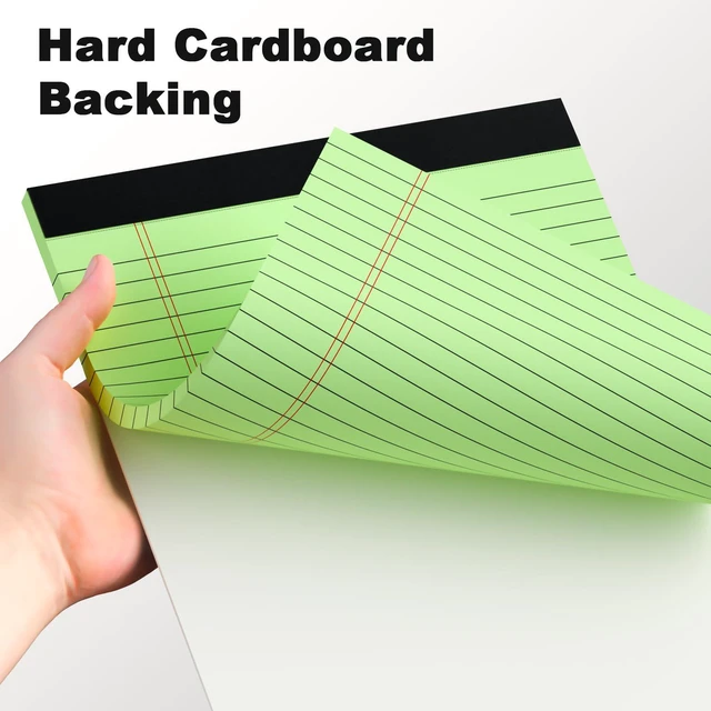 Alt view image 6 of 7 - Legal Pads 8.5 x 11 Wide Ruled - Note Pads 30 Sheets/Pad - 20lb Colored Notepad Paper - Perforated Notepad with Sturdy Back - Pink, Purple, Yellow, Green, Blue, White