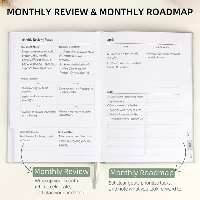 Alt view image 5 of 7 - Planner 2026-2027, Jul 2026-Jun 2027 Weekly & Monthly Calendar Planner Linen Hardcover, Calendar Planner Book with Tabs, Aesthetic, Perfect for Office Home School Supplies(Green, A5)