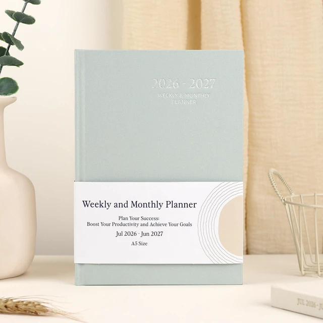 Alt view image 7 of 7 - Planner 2026-2027, Jul 2026-Jun 2027 Weekly & Monthly Calendar Planner Linen Hardcover, Calendar Planner Book with Tabs, Aesthetic, Perfect for Office Home School Supplies(Green, A5)