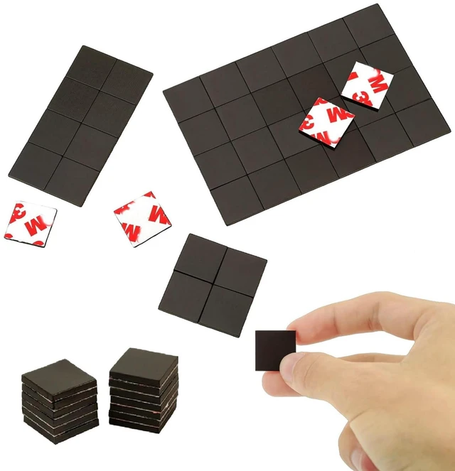 Main image of 160 Mil Strong Magnet Tapes for Crafts with Adhesive Backing in Advance (Square Size 3/4" x 3/4"),Heavy Duty Peel and Stick Self Sticky Sticker Magnets (72 Pack)