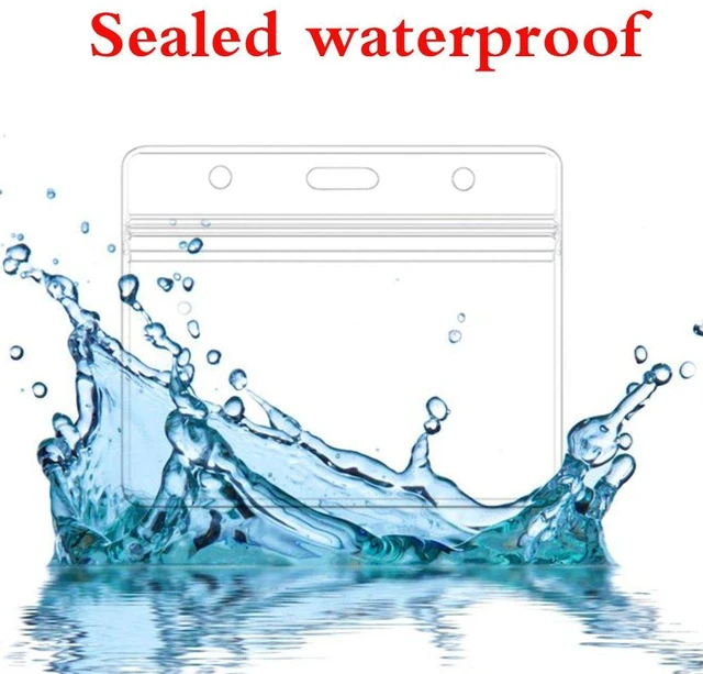 Alt view image 6 of 7 - 100Pcs Horizontal Badge Holders Sealable Waterproof Clear Plastic Name Tag ID Card Holder (100)