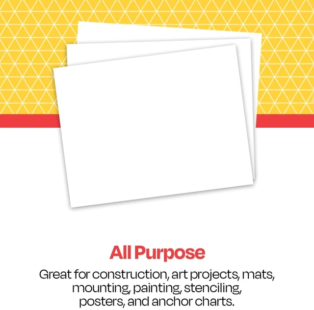 Alt view image 4 of 7 - Railroad Poster Board Paper, 22 x 28 Inches, 4-Ply, White, Pack of 25