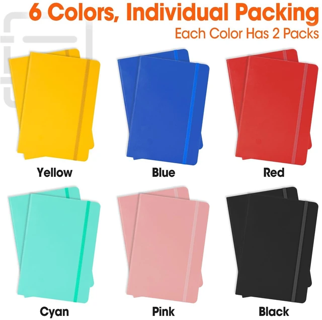 Alt view image 3 of 7 - 12 Pack Lined Journal Notebook for Work, 200 Pages, Medium 5.5 in x 8.3 in, 6 Colors A5 College Ruled, Hardcover Journaling Notebooks for Writing, Note Taking