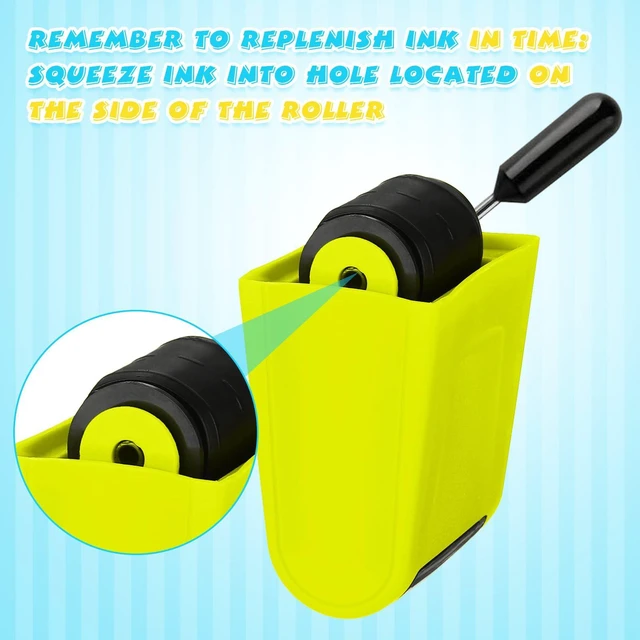 Alt view image 5 of 7 - 2 Pcs Roller Stamp Classroom,2.72 X 2.44 X 1.54 Inch,Green,Light Blue Kindergarten Education Must Haves, Handwriting Practice Tool in Teacher Classroom, Back to School Gift Helping Kids Learning