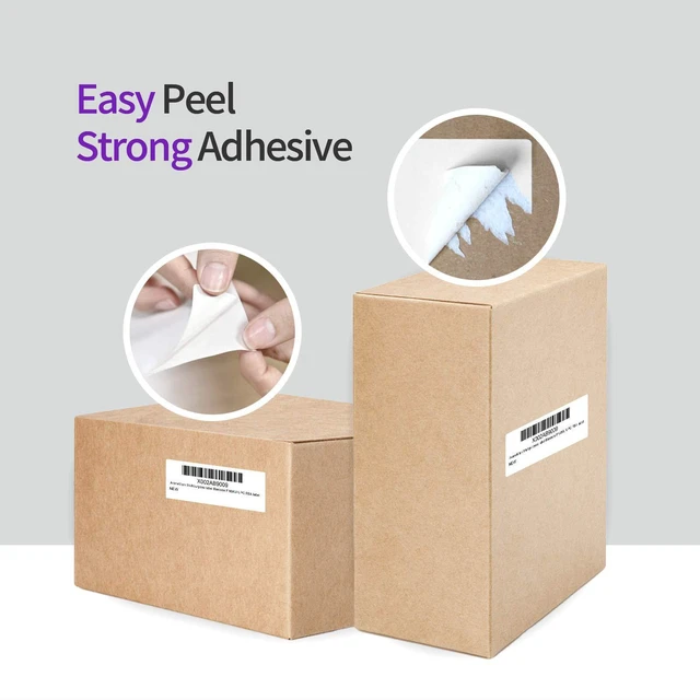Alt view image 5 of 7 - 12 Rolls 2" x 1" Direct Thermal Labels for ZB ZD411 LP2824 ZD421 GK420D Barcodes Postage Address Shipping Labels Compatible with Rollo & Zebra Desktop Printers Adhesive - 1300 Labels/Roll