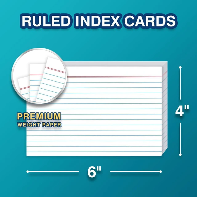 Alt view image 4 of 7 - 4x6 Index Card Holder with 100 Index Cards and 25 Dividers, Teal 4x6 Inch Plastic Box, Heavyweight 4x6 Index Cards, Plastic 4x6 Index Card Dividers, Snap Closure Lid