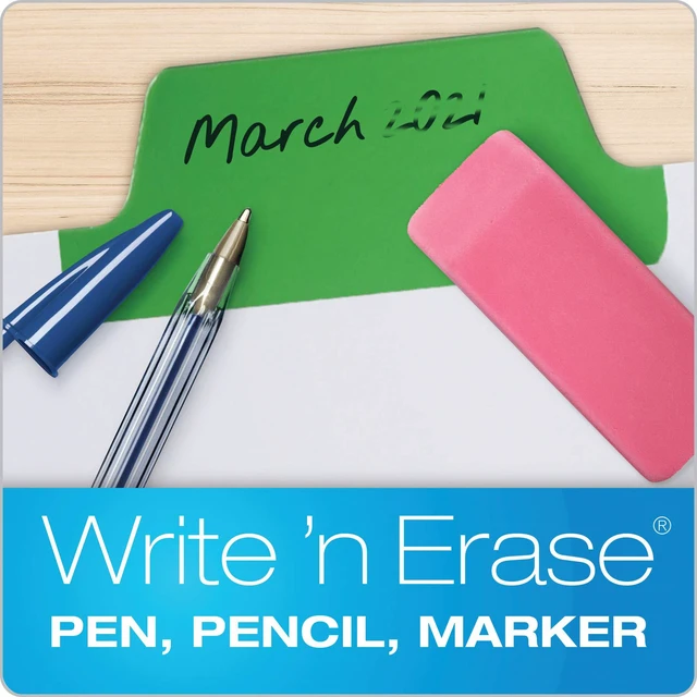 Alt view image 2 of 4 - Write and Erase Binder Dividers, Durable Tabs for 3 Ring Binder, 8 Tab, Write On Tabs, Erasable Dividers, White, Multicolor Tabs, (89991) (Pack of 24)