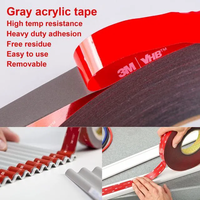 Alt view image 3 of 6 - 3M Double Side Tape Heavy Duty,1in x 10ft Mounting Tape Strong Adhesive Double Sided Tape Waterproof Foam Tape for LED Strip Light, Picture Hanging Strips for Wall