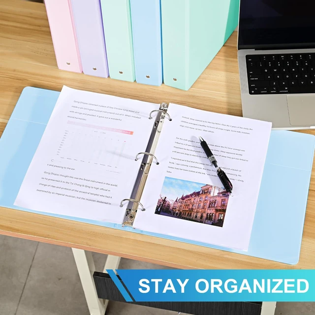 Alt view image 7 of 7 - 1.5'' 3-Ring-Binder with Pockets, 325 Sheets Capacity, 2 inch Binders fits 11" x 8.5" US Letter Size, Assorted 4 Pastel Colors - Ideal for School, Office, and Home Use (1.5 inch)