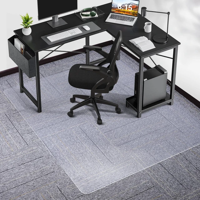 Main image of Chair Mat for Carpet, 46" x 60" Office Chair Mat for Carpeted Floors, Heavy Duty Vinyl Floor Mat with Grips, Floor Protector Computer Desk Mat for Home Office (Clear, Rectangular)