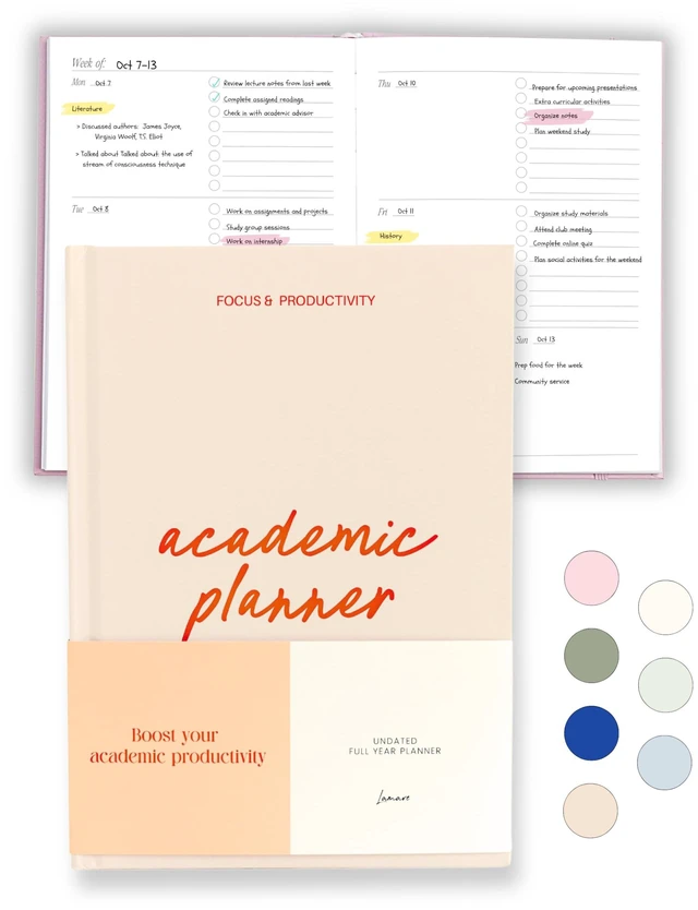 Main image of Academic Planner 2026-2027 Undated Weekly College Student Planner College Planner 2026-2027 and School Planner 2026-2027 for High School, College, Nursing Students & Homeschool Year Planner