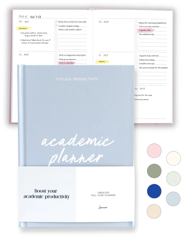 Main image of Academic Planner 2026-2027 Undated Weekly College Student Planner College Planner 2026-2027 and School Planner 2026-2027 for High School, College, Nursing Students & Homeschool Year Planner