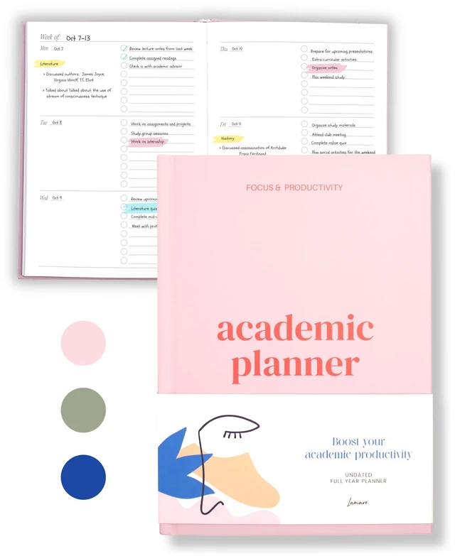 Main image of Academic Planner 2026-2027 Undated Weekly College Student Planner College Planner 2026-2027 and School Planner 2026-2027 for High School, College, Nursing Students & Homeschool Year Planner
