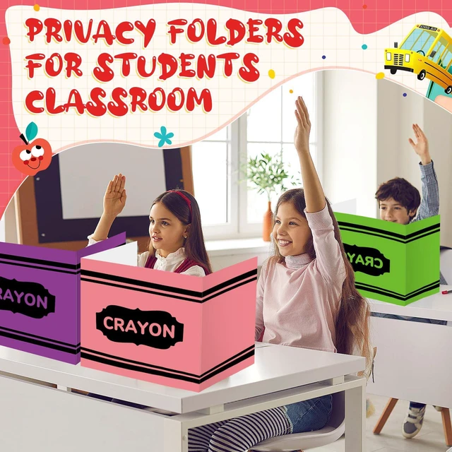 Alt view image 5 of 7 - 30 Pcs Privacy Folders for Students Desk,Glitter Style,Glitter Color Trifold Desk Dividers for Classroom, Colored Privacy Partition Folders for Student Teacher Desks, 15.8 x 13.4 x 11.81 Inches