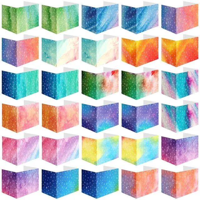 Main image of 30 Pcs Privacy Folders for Students Desk,Watercolor,Stylish Color Trifold Desk Dividers for Classroom, Colored Privacy Partition Folders for Student Teacher Desks, 15.8 x 13.4 x 11.81 Inches