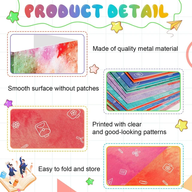 Alt view image 3 of 7 - 30 Pcs Privacy Folders for Students Desk,Watercolor,Stylish Color Trifold Desk Dividers for Classroom, Colored Privacy Partition Folders for Student Teacher Desks, 15.8 x 13.4 x 11.81 Inches