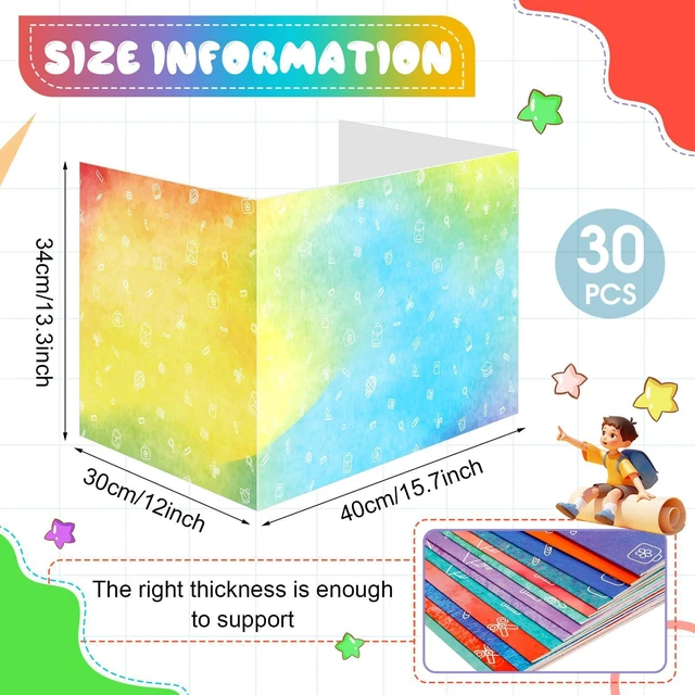 Alt view image 2 of 7 - 30 Pcs Privacy Folders for Students Desk,Watercolor,Stylish Color Trifold Desk Dividers for Classroom, Colored Privacy Partition Folders for Student Teacher Desks, 15.8 x 13.4 x 11.81 Inches