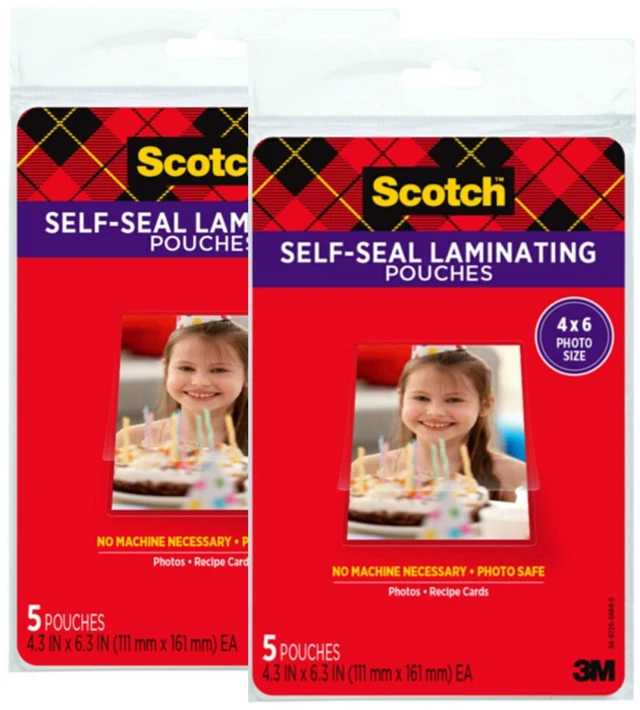 Main image of (R) Self-Sealing Laminating Pouches, Gloss Finish, 4 x 6 Inches (PL900G) (Pack of 2)