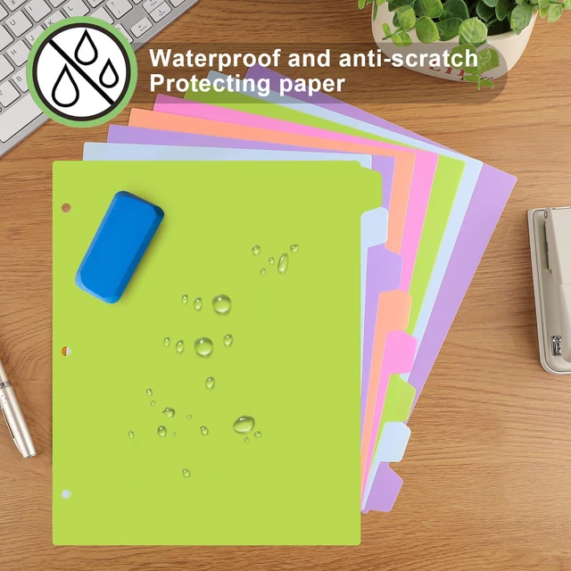 Alt view image 4 of 7 - 96Pcs/12 Set Binder Dividers with Tab,8 Color Tab for 3 Ring Binder Divider Page Folder Dividers for 3 Ring Binder, Sheet Paper Protectors, Plastic Tabbed File Dividers with Tabs