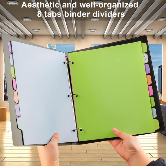 Alt view image 7 of 7 - 96Pcs/12 Set Binder Dividers with Tab,8 Color Tab for 3 Ring Binder Divider Page Folder Dividers for 3 Ring Binder, Sheet Paper Protectors, Plastic Tabbed File Dividers with Tabs