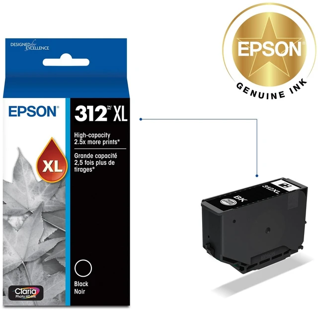 Alt view image 2 of 6 - 312 Claria Photo HD Ink High Capacity Black Cartridge (T312XL120-S) Works with Expression XP-8500, 8600, 8700, 15000