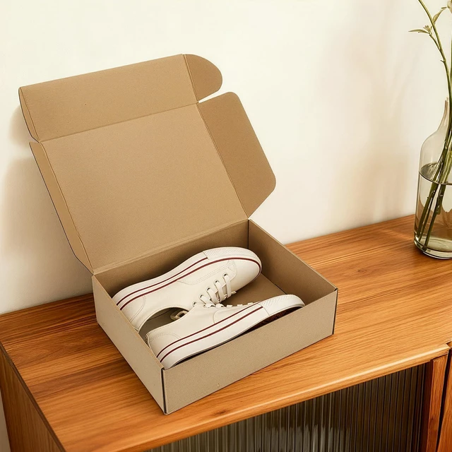 Alt view image 2 of 7 - 13x10x4 inch Cardboard Shipping Boxes, Set of 15 Gift Boxes, Brown Single Corrugated, DIY Cardboard, Easy Fold, Shape Well, Self locking, Book, Shoe, Clothes, Shirt, Gift Wrap, Small Business
