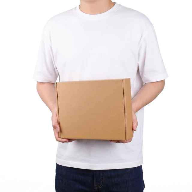 Alt view image 4 of 7 - 11x8x2 inch Cardboard Shipping Box, Set of 30 Mailing Boxes, Brown 30 Smiley Stickers, Single Corrugated, DIY Cardboard, Easy Fold, Shape Well, Self locking, Book, Shirt, Clothes, Gift Wrap