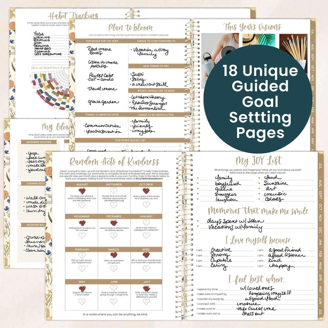 Alt view image 4 of 7 - HARDCOVER Planner 2026-2027 (8.5" x 11") Academic Year (July 2026 - July 2027) - 13 Months Task Goal Planner for Women - Monthly & Weekly Agenda Book - Whimsical Wildflowers