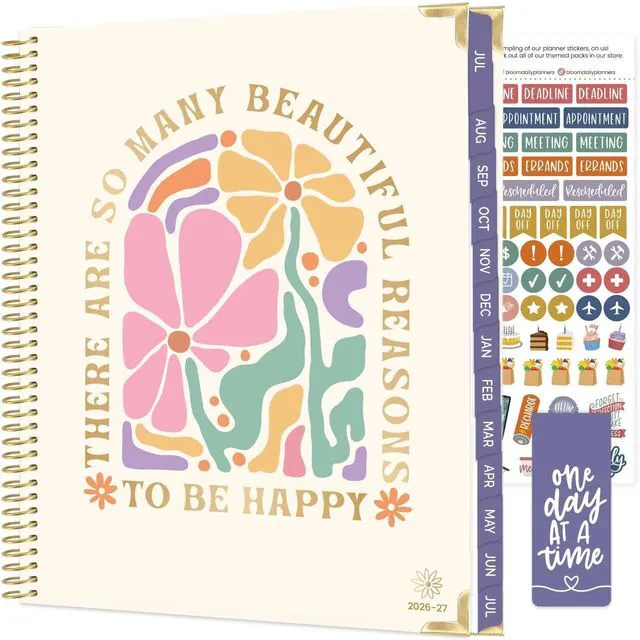 Main image of HARDCOVER Planner 2026-2027 (8.5" x 11") Academic Year (July 2026 - July 2027) - 13 Months Task Goal Planner for Women - Monthly & Weekly Agenda Book - So Many Reasons to Be Happy