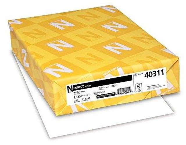 Alt view image 3 of 5 - Paper 40311 Exact Index Card Stock, 90lb, 94 Bright, 8 1/2 x 11, White, 250 Sheets, (Pack of 1)