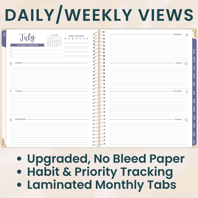 Alt view image 2 of 7 - HARDCOVER Planner 2026-2027 (8.5" x 11") Academic Year (July 2026 - July 2027) - 13 Months Task Goal Planner for Women - Monthly & Weekly Agenda Book - So Many Reasons to Be Happy