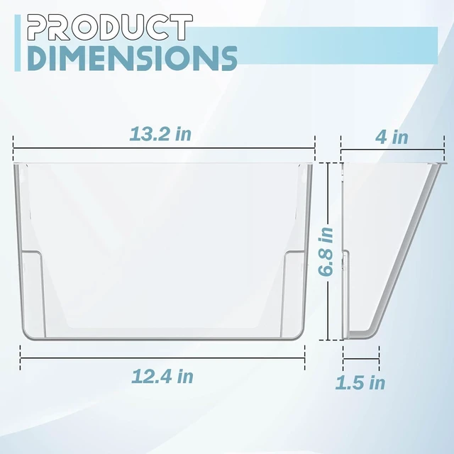 Alt view image 2 of 7 - 5 Pockets Acrylic Wall File Organizer Clear File Holder for Office