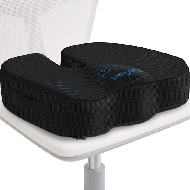 Main image of Seat Cushion for Office Chair, Car, Memory Foam, Black XX-Large For Back, Coccyx, Sciatica, Tailbone Pain, Ergonomic Design, Non-Slip, Desk Wheelchair Use, Supportive Butt Pillow, For Man