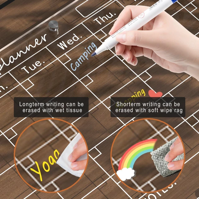 Alt view image 6 of 7 - Magnetic Calendar for Refrigerator,2 Pack 11"x15" Clear Fridge Calendar Dry Erase Magnetic Planning Boards Set(Monthly Planner+Blank Memo Board)