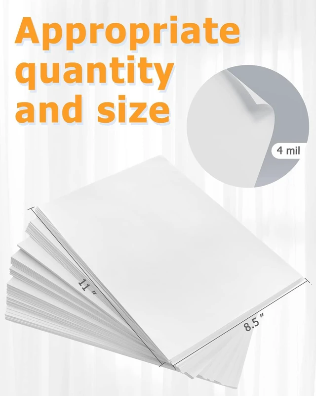 Alt view image 2 of 7 - Matte Printable Vinyl Sticker Paper 200 Sheets, Waterproof White Sticker Paper for Inkjet & Laser Printers, Bulk 8.5" x 11" for DIY, Labels & Small Business Use, Vivid Colors, Quick Dry