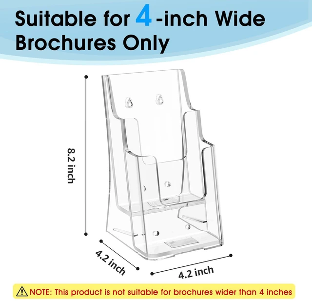 Alt view image 2 of 7 - 2 Tier Acrylic Brochure Holder 4x9 Inch, Pamphlet Holder 4 Pack Clear Acrylic, 2 Tier Design, Holds Brochures, Flyers And Pamphlets, Countertop Organizer, Easy Access, Space-Saving