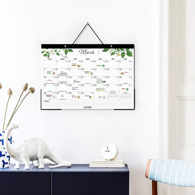Alt view image 6 of 7 - Desk Calendar 2026-2027 3 Packs - 18 Month Calendar Oct 2026 - Mar 2028, 17" x 12" Desktop Calendar with Notes, for Planning, Organizing in Family, School or Office - Greenery 2026-2027 Calendar