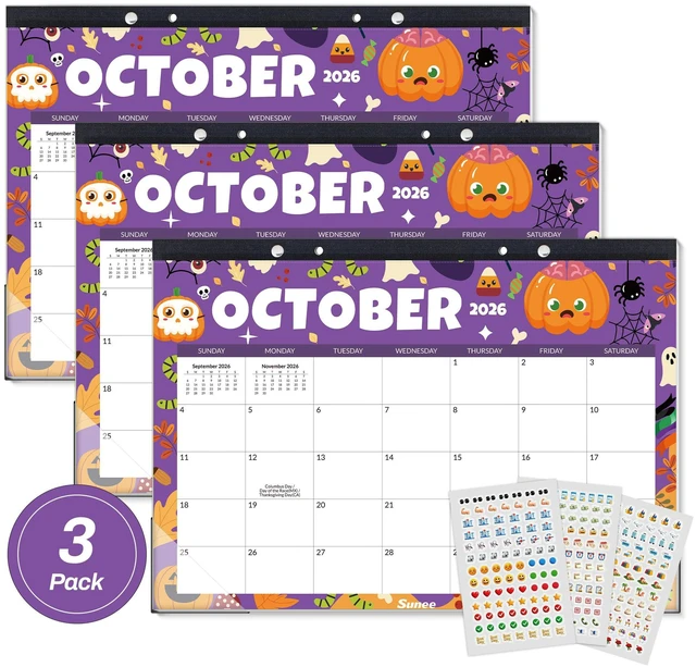 Main image of Desk Calendar 2026-2027 3 Packs - 18 Month Calendar Oct 2026 - Mar 2028, 17" x 12" Desktop Calendar with Notes, for Planning, Organizing in Family, School or Office - Seasonal 2026-2027 Calendar
