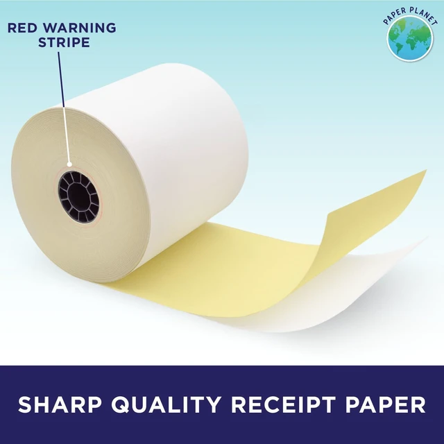 Alt view image 4 of 7 - 2-Ply Paper for Toast Kitchen Printer TKP300 | 18 Rolls 2-Ply White/Yellow Carbonless Paper, Compatible with Toast Kitchen Printer, Fits TKP300 SNBC BTP-M300
