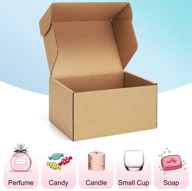 Alt view image 4 of 7 - Shipping Boxes 6x4x3 inches Small Mailing Boxes 25 Pack Brown Cardboard Corrugated Box Mailers
