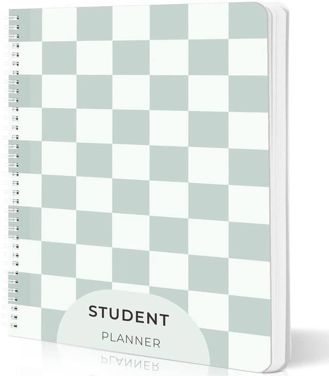 Main image of Large Academic Planner 2026-2027, Green Checkerboard Student Calendar, Jul. 2026 - Jun. 2027, 8.5" x 11", Weekly Monthly Plan Book for School, Study & Homework