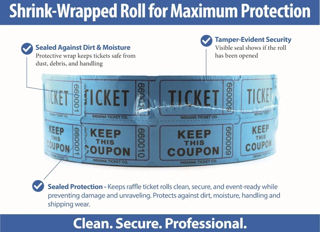 Alt view image 3 of 6 - Raffle Tickets Roll, 50/50, Blue, 2000 Tickets per Roll Made in USA Premium raffle tickets roll, ideal for 50/50 raffles, fundraisers, door prizes, school carnivals, parties, community events