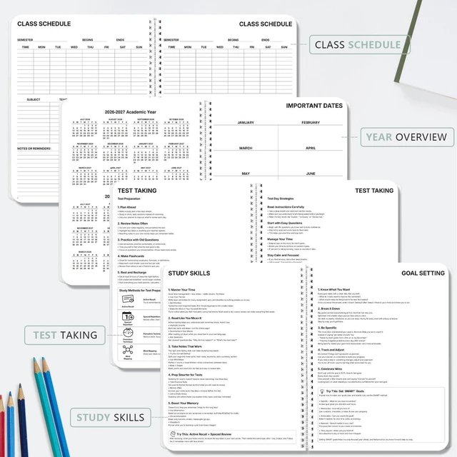 Alt view image 7 of 7 - Large Academic Planner 2026-2027, Green Checkerboard Student Calendar, Jul. 2026 - Jun. 2027, 8.5" x 11", Weekly Monthly Plan Book for School, Study & Homework