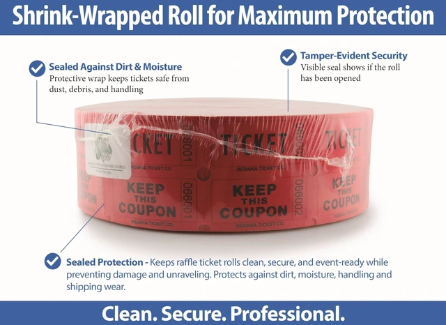 Alt view image 3 of 6 - Raffle Tickets Roll, 50/50, Red, 2000 Tickets per Roll Made in USA Premium raffle tickets roll, ideal for 50/50 raffles, fundraisers, door prizes, school carnivals, parties, community events