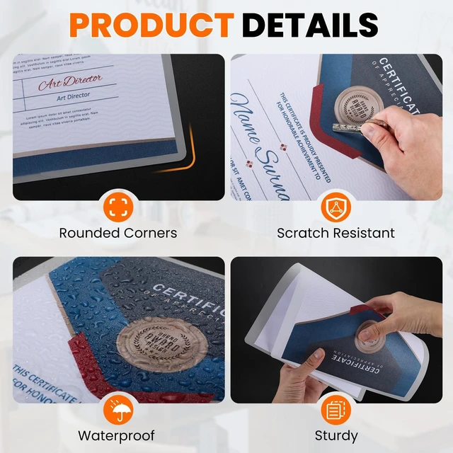 Alt view image 4 of 7 - Matte Laminating Sheets,50 Pack 9 x 11.5 Inches,3 Mil Thick Ultra Clear with Matte Finish, Fitted for Letter Size Thermal Laminating Pouches 8.5 x 11