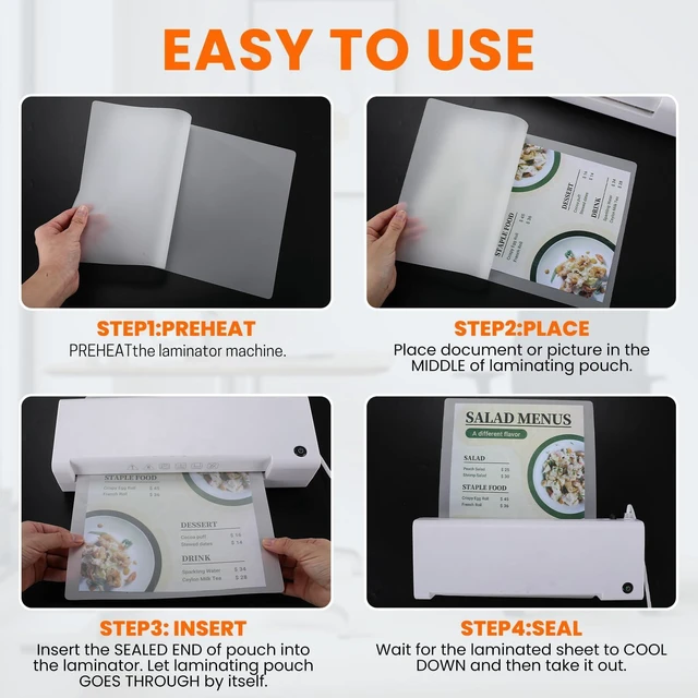 Alt view image 6 of 7 - Matte Laminating Sheets,50 Pack 9 x 11.5 Inches,3 Mil Thick Ultra Clear with Matte Finish, Fitted for Letter Size Thermal Laminating Pouches 8.5 x 11
