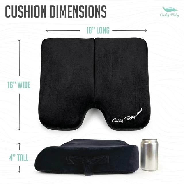 Alt view image 3 of 7 - Premium Foldable Wheelchair Cushion - for Relief of Lower Back, Sciatic, Butt and Tailbone Pain - for Home & Office Use, Perfect for Travel or Driving - Black Coccyx Seat Cushion
